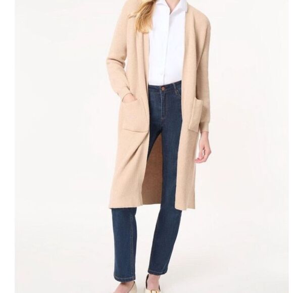 Jones New York Petite Ribbed Open Front Cardigan Duster Sweater XS - Picture 1 of 6